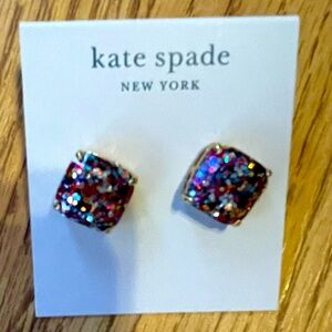 Kate Spade Square Glitter Stud Earrings